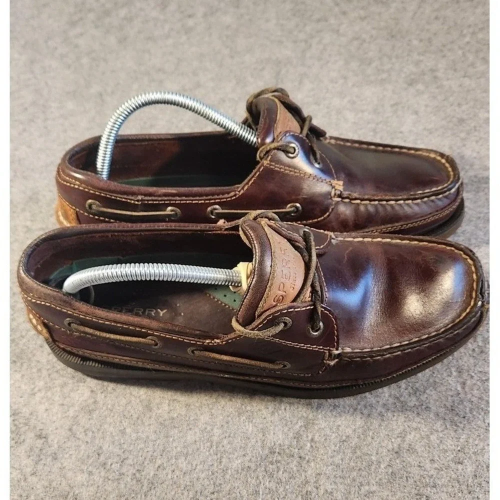 Sperry Top-Sider Shoes Mens Size 9 Brown Leather Boat Deck Non‎ Marking Casual